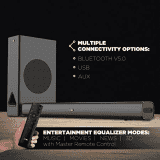 boAt Aavante Bar 1250 80 Watt 2.1 Channel Wireless Bluetooth Soundbar | Premium Black