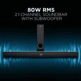 boAt Aavante Bar 1200 80 W Bluetooth Soundbar | Premium Black, 2.1 Channel