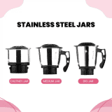 Greenchef Melon Mixer Grinder | 600 W | 3 Jars | Dark pink