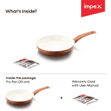 IMPEX PEARL 2040 Non-stick Fry Pan | 20 cm diameter |  3 L capacity | Ceramic