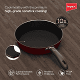 Impex Premium Induction Based Nonstick Coated Aluminium Fry Pan | IFP 2655 | 26 cm | Maroon