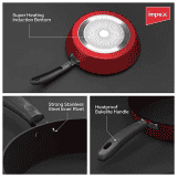 Impex Premium Induction Based Nonstick Coated Aluminium Fry Pan | IFP 2655 | 26 cm | Maroon