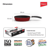 Impex Premium Induction Based Nonstick Coated Aluminium Fry Pan | IFP 2655 | 26 cm | Maroon