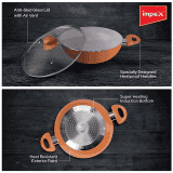 Impex Nonstick Aluminium Kadai Pan | PEARL-2475 | 24 cm | Ceramic Coated