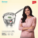 IMPEX Serene Triply Milk Pan | 16 cm diameter /1.7 L capacity | Stainless Steel