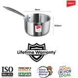 IMPEX Serene Triply Milk Pan | 16 cm diameter /1.7 L capacity | Stainless Steel