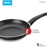 Onix Non Stick Fry Pan | OFP 2442 | 24 cm diameter with Lid | Aluminium