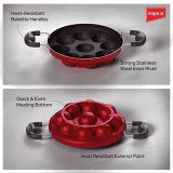 Impex Premium Non Stick Paniyarakkallu Unniyappa Chatty | 9 Pits | Red