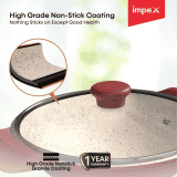 IMPEX RUBY 20 Diecast Nonstick Multipan with Lid | 2 L capacity | 20 cm diameter | Red