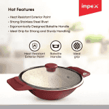 IMPEX RUBY 20 Diecast Nonstick Multipan with Lid | 2 L capacity | 20 cm diameter | Red