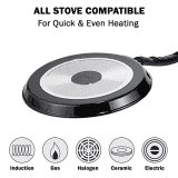 Pigeon by Stovekraft Aluminium Non-Stick 4mm Concave Tawa | 26cm | Black