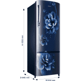 SAMSUNG 246 L Frost Free Single Door 3 Star Refrigerator  | Camellia Blue |  RR26C3753CU/HL
