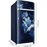SAMSUNG 189 L Frost Free Single Door 5 Star Refrigerator  | Midnight Blossom Blue |refr RR21C2G25UZ/HL