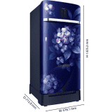 SAMSUNG 189 L Frost Free Single Door 4 Star Refrigerator | Hydrangea Blue | RR21C2F24HS/HL