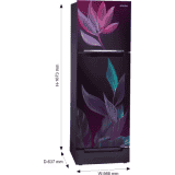 SAMSUNG Frost Free Double Door Refrigerator with Base Drawer | 2 Star | 236 L | Paradise Bloom Purple | RT28C31429R/HL
