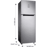 SAMSUNG Frost Free Double Door Refrigerator | 256 L | 2 Star | Elegant Inox | RT30C3732S8/NL