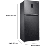 SAMSUNG Frost Free Double Door Convertible Refrigerator | 301 L | 3 Star |  Luxe Black | RT34C4523BX/HL