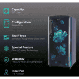 LG 190 L Direct Cool Single Door 3 Star Refrigerator with Base Drawer | GL-B201ABCD | Blue Quartz