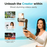 Qubo Handheld Gimbal from Hero Group | 3-Axis Smartphone Stabilizer with Attachable Tripod | Grey