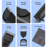 Mi by Xiaomi Beard Trimmer 2 C Trimmer | 90 min Runtime | 40 Length Settings | Black