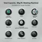 LG FHP1208Z3W | 8 kg | Fully Automatic Front Load Washing Machine |