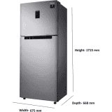 SAMSUNG 355 L Frost Free Double Door 2 Star Convertible Refrigerator | RT39C5C32SL/HL | Real Stainless