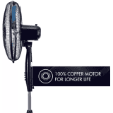 USHA Colossus Ultra High Speed 3 Blade Pedestal Fan | 400 mm | Blue