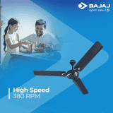 BAJAJ Glide 3 Blade Ceiling Fan | 1200 mm | Lemon Blue