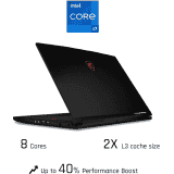 MSI Gaming Laptop |15.6 Inch | GF63 Thin 11SC-1298IN | Core i7 11800H 11th Gen | 16 GB/1 TB HDD/256 GB SSD/Windows 11 Home/4 GB Graphics/NVIDIA GeForce GTX 1650 | Black