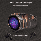 Fire-Boltt Infinity Luxe Vivid HD Round Display, Stainless Steel Luxury Smartwatch Bluetooth Calling |1.6” | Silver Smart watch