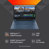 HP Victus Gaming Laptop |15-fb0137AX | Ryzen 7 Octa Core 5800H |16 GB/512 GB SSD/Windows 11 Home/4 GB Graphics/NVIDIA GeForce RTX 3050 | Performance Blue