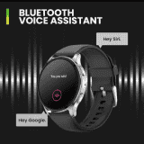 AMAZFIT POP 3R Smart Watch with AMOLED Display | BT Calling and AI Voice Assistance Smartwatch | Silver Black Premium Strap