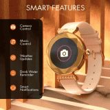 FIRE-BOLTT Emerald Smartwatch with Bluetooth Calling | HD Display | IP68 Water Resistant | Rose Gold Strap