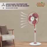 USHA Mist Air Flo Pedestal Fan | 400 mm | 3 Blade | Maroon