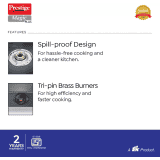 Prestige Magic Plus Glass Manual Gas Stove | 2 Burners | Black | GTMP 02