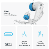 boAt Airdopes 192 True Wireless Bluetooth Headset | White Sabre