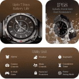 boAt Enigma X500 Bluetooth Calling Smartwatch | AMOLED Display | IP68 Sweat Resistant | Jet Black Strap