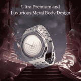 boAt Enigma X600 Smartwatch with Bluetooth Calling | AMOLED Display | IP68 Water Resistant | Classic Silver Strap