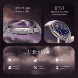 boAt Enigma X600 Smartwatch with Bluetooth Calling | AMOLED Display | IP68 Water Resistant | Classic Silver Strap