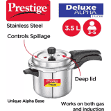 Prestige Deluxe Alpha Svachh Induction Bottom Pressure Cooker | 3.5 L | Stainless Steel