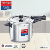 Prestige Popular Svachh Stainless Steel Outer Lid Pressure Cooker | 2 Ltr | Silver