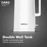 Havells Caro 1.5 litre Double Wall Electric Kettle | 1250 Watt | White