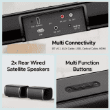 boAt Aavante Bar 2400 Bluetooth Soundbar | Wired Subwoofer | 5.1 Channel | Black