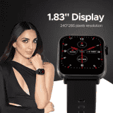Fire-Boltt Hercules | 1.83" Large Display, BT Calling with Voice Assist & Metal Body Smartwatch | Black Strap, Free Size
