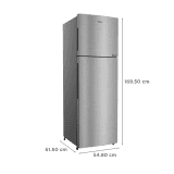 Haier 268 Litres 2 Star Frost Free Double Door Convertible Refrigerator with Turbo Icing | HRF-3182BIS-P | Inox Steel