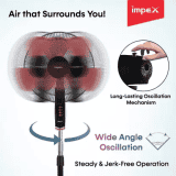 IMPEX Breeze O5 Pedestal Fan | 400 mm | 3 Blade | Black