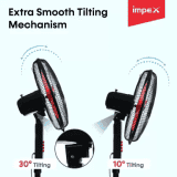 IMPEX Breeze O5 Pedestal Fan | 400 mm | 3 Blade | Black