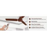 Crompton energion HS Ceiling Fan | 1200mm | BLDC Motor with Remote | 3 Blade | Brown