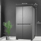 LG 655 L | GL-B257EPZX | Frost Free Side by Side Refrigerator with Smart Inverter Compressor | AI ThinQ (Wi-Fi) |  Door Cooling+ & Hygiene Fresh+ | Shiny Steel