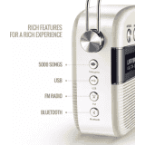SAREGAMA Carvaan  | Hindi 10 W Bluetooth Home Audio Speaker  | Porcelain White, Stereo Channel